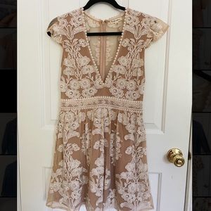 Free People Lace, Deep V Dress